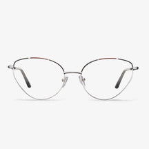 Silver Metal Cat Eye Glasses - Savannah | Carfia